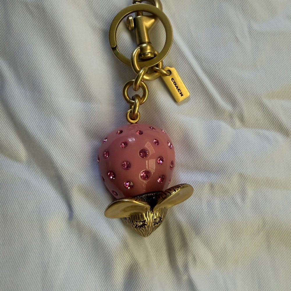 Coach Pink Mouse Charm Keychain - Picture 2 of 4